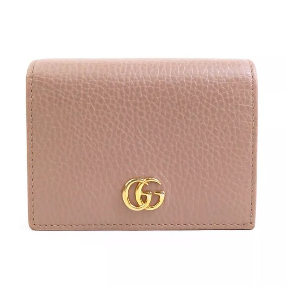 GUCCI GG Marmont Bifold Wallet Beige Leather - Picture 1 of 10